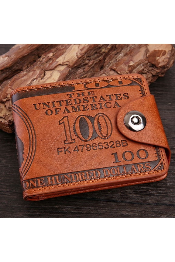 Wallet,1 Pcs Men Wallet Purse Short Design Dollar Pattern Vintage For Coin Money Cards Business(Brown)