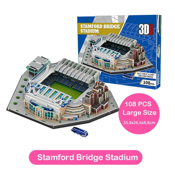 Stamford Bridge Stadium 3D Paper Puzzle Model Kit, 108 Pieces Large Soccer Stadium Building Puzzle, DIY Football Arena Craft Gift for Teens, Adults, Sports Fans and Collectors