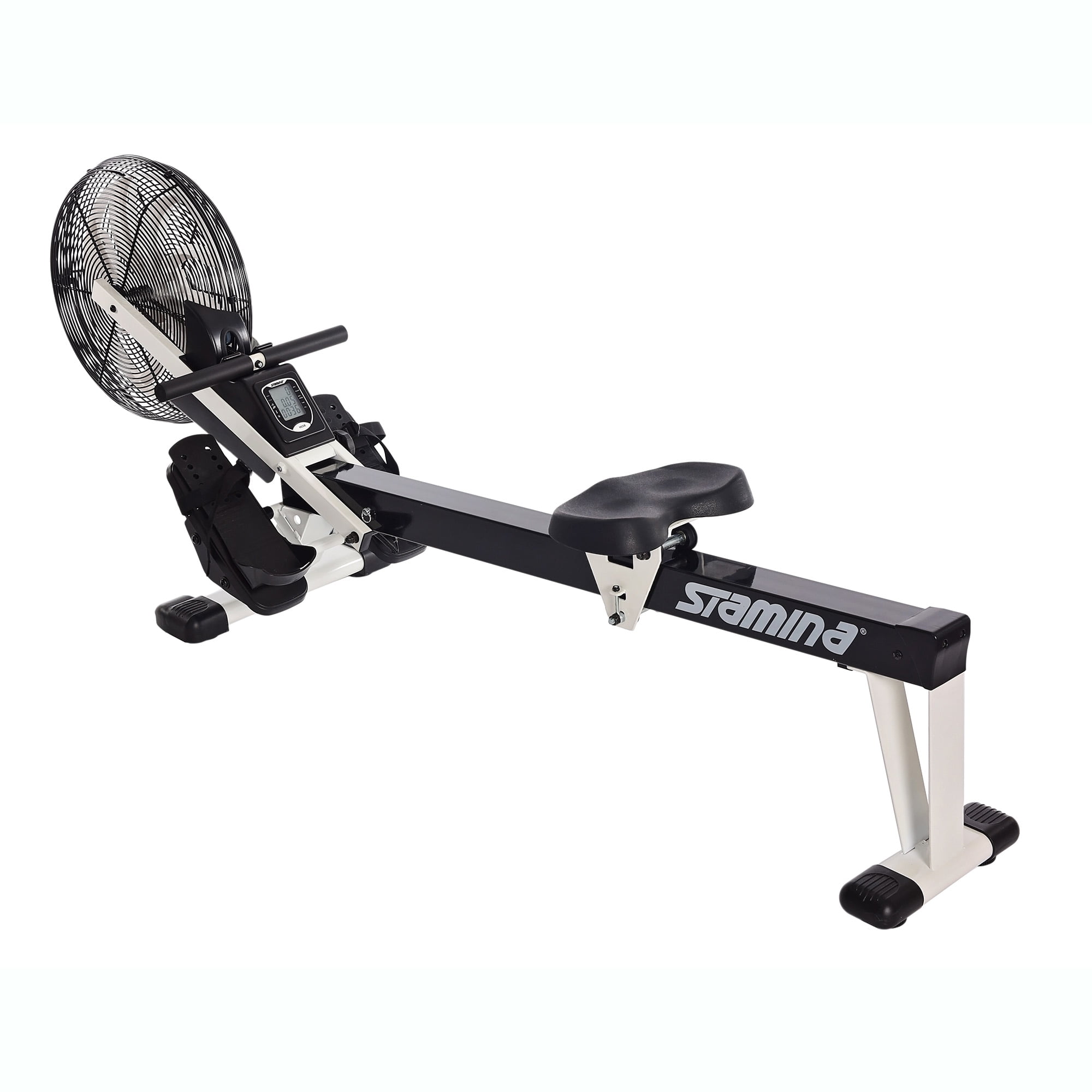 Stamina Cardio Exercise Foldable Fitness Air Rower Rowing Machine, Black/White