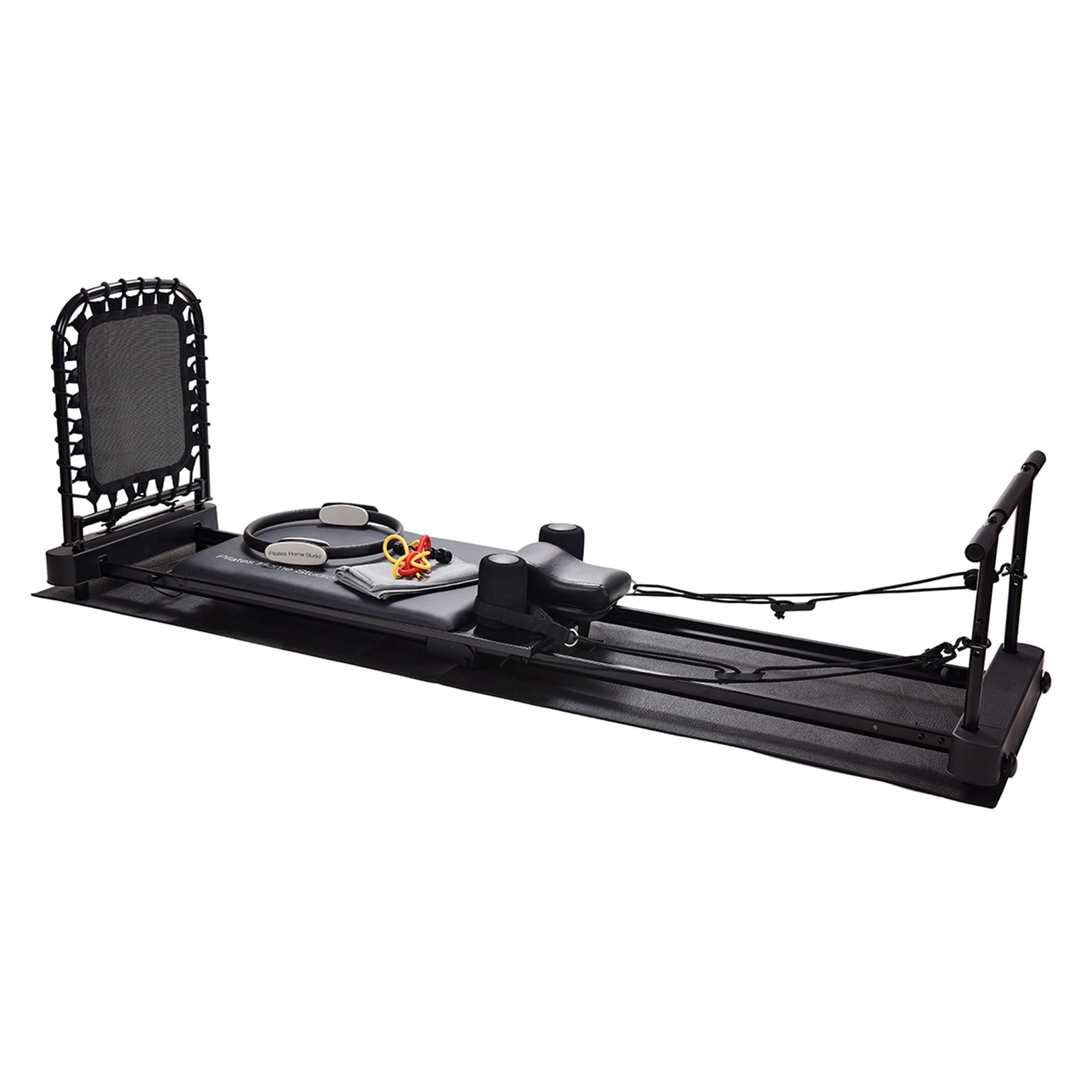 Black Polyurethane Foldable Pilates Reformer Workout System