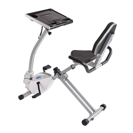 Stamina 2-in-1 Recumbent Exercise Bike Workstation and Standing Desk