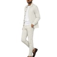 thumbnail image 1 of Stamozd Outfits for Men Dressy Casual Long Sleeve Jacket and Trousers Pants with Pocket Spring Summer Track Suits Mens Clothes Beige XXL, 1 of 6