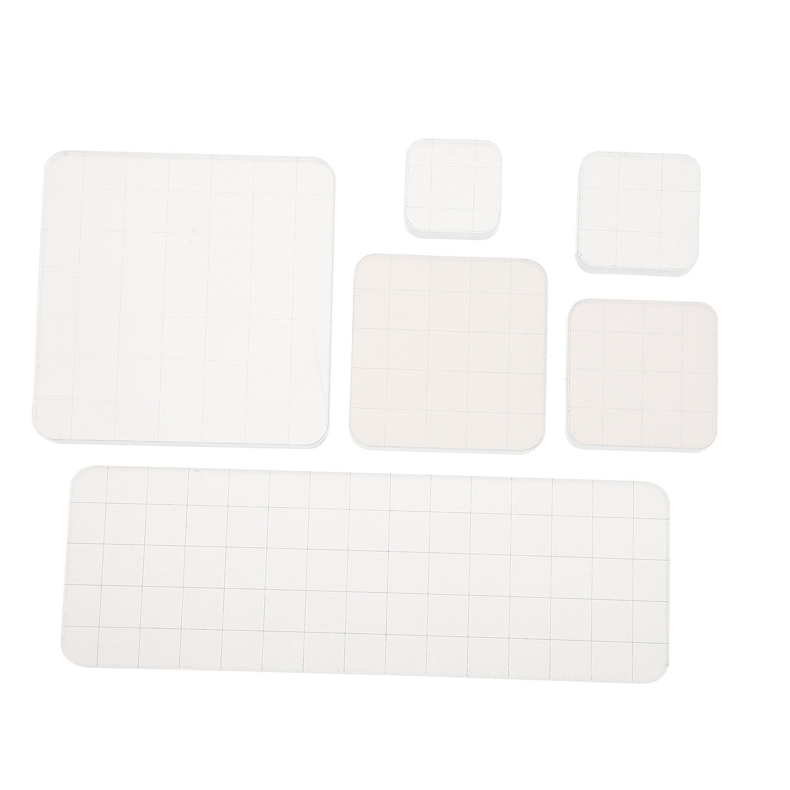 Acrylic Stamp Block Set for Crafts, 5 Sizes (Clear, 5 Pack) 