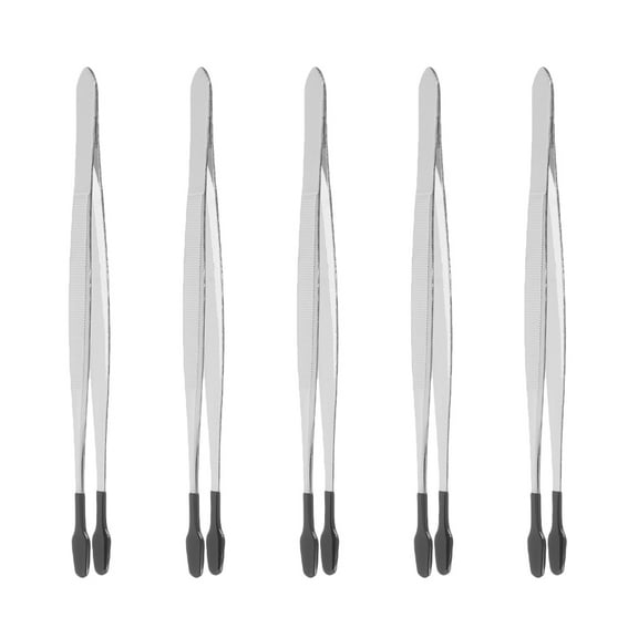 Stamp Clip 5 Pcs Rubber Tweezers Tool Eyelash Clamptight Martensitic Stainless Steel