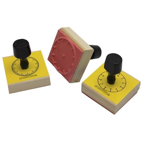 Stamp Clock Set - Multi-Colored - Set of 3 - Time Teaching Tools