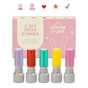 Stamp Enjoy - 5 Self-Ink Flash Stamp Set, Multicolor Teacher Stamps, Office Stationery Stamps, Pre-Inked Margin Stamps