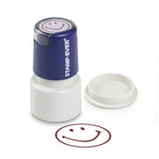 Stamp-Ever Smiley Face Stamp   Pre-inked, Red Ink   Impression Size 3/4 Round