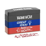 Stamp-Ever Stakz 3-in-1 Message Stamp – Includes "Thank You", "Great Idea!" and "Boss of the Month" Messages