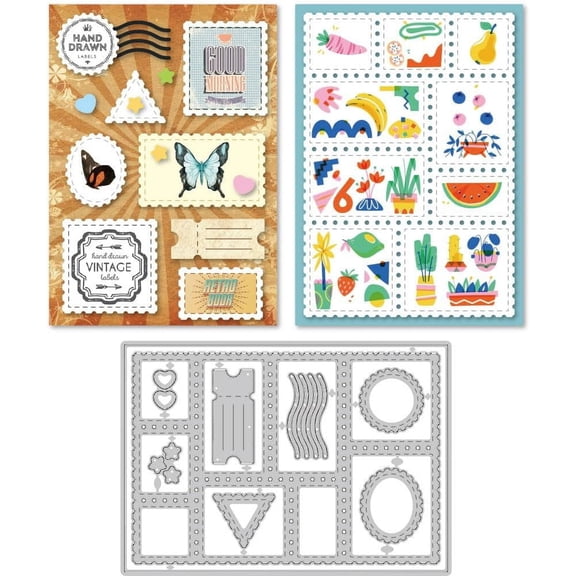Stamp Frame Die Cuts for Card Making Regular Form Carbon Steel Die Cuts Cutting Dies Frame Stencils Scrapbooking Embossing Template Dies for Crafting Photo Album Embossing Invitation