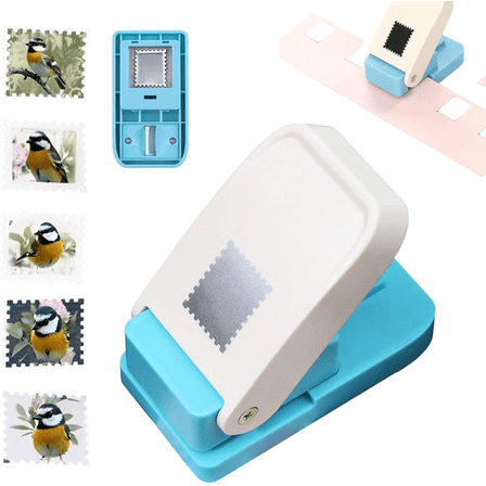 Stamp Paper Punch | Rectangular Postage Stamp Shape Craft Hole Punches | Portable Lever Action Craft Punch | Rectangle Handmade Hole Puncher,A