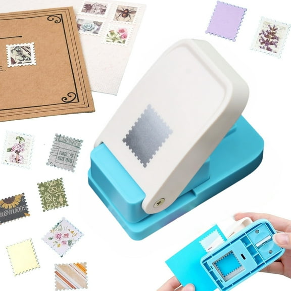 Stamp Punch, 1x0.8inch Rectangular Postage Stamp Puncher, StampShape Hole Puncher for Crafts, Scrap A Day Punch, Stamps Out Lever Punches, StampStyle Punches for Crafting Paper Scrapbook DIY Projects