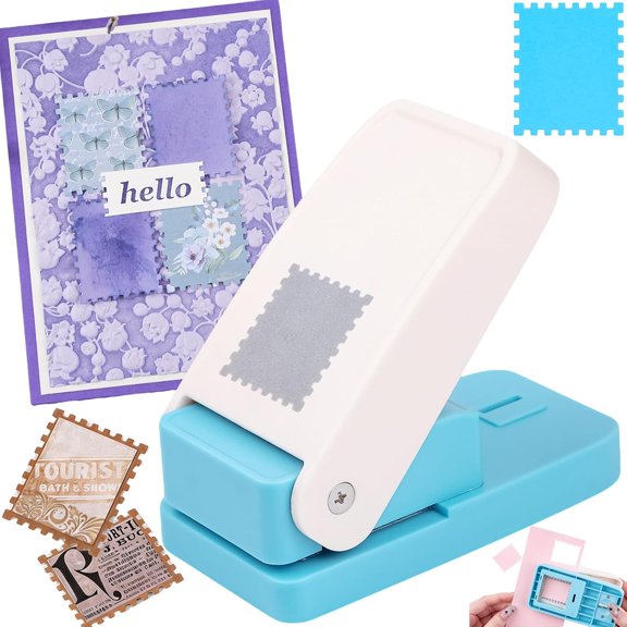 Stamp Punch, Stamp Cutter, 1x0.8inch Rectangle Postage Stamps Paper Punches for Crafting DIY Scrapbooking Journaling, Stamp-Hole Puncher, StampShape Hole Puncher for Junk Journal Card Making Supplies