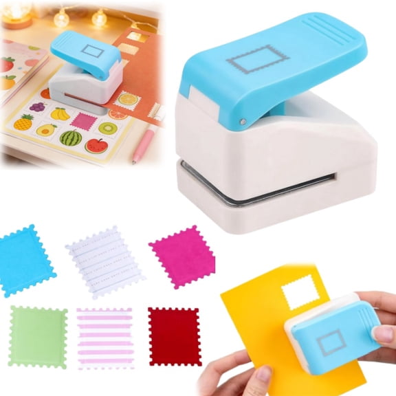 Stamp Puncher, Stamp Shaped Hole Punch,1.1x0.9inch Rectangle Postage Stamps Craft Punch, Stamps Cutter Hole Punches, Journaling Supplies Punchers, Paper Punches for DIY Scrapbooking Card Making