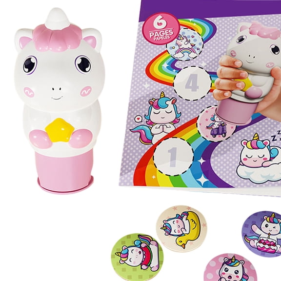 Stamp Sticker Toy For Kids with Cartoon Activity Sticker Book Cartoon Stickers Stamping Craft Project Toy for