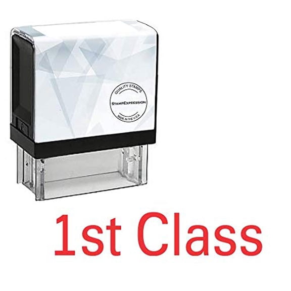 StampExpression - 1st Class Office Self Inking Rubber Stamp - Red Ink (A-5178)