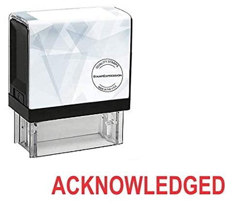Readable Stamp StampExpression - ACKNOWLEDGED Office Self Inking Rubber Stamp - Red ...