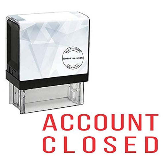 StampExpression - Account Closed Office Self Inking Rubber Stamp - Red Ink (A-5193)