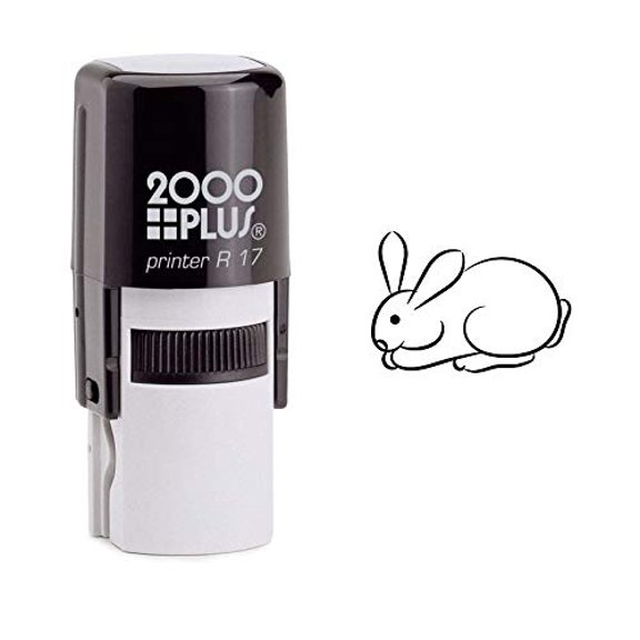 StampExpression - Adorable Rabbit Self Inking Rubber Stamp - Black Ink (W-6863)