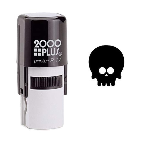 StampExpression - Alien Skull Self Inking Rubber Stamp - Black Ink (W-6600)