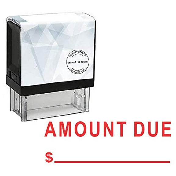 StampExpression - Amount Due with Line and Dollar Sign Office Self Inking Rubber Stamp - Red Ink (A-5872)