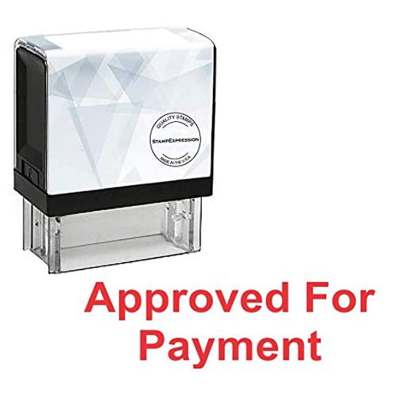 StampExpression - Approved for Payment Office Self Inking Rubber Stamp - Red Ink (A-5664)