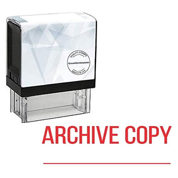 StampExpression - Archive Copy with Line Office Self Inking Rubber Stamp - Red Ink (A-5218)