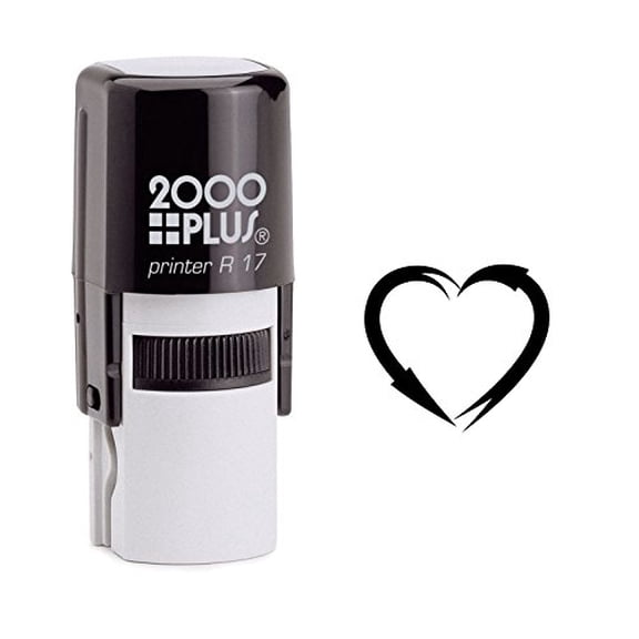 StampExpression - Arrow Hearts Self Inking Rubber Stamp - Black Ink (W-6037)