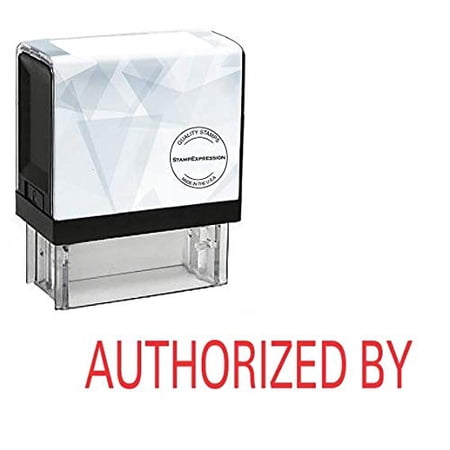 StampExpression - Authorized by Office Self Inking Rubber Stamp - Red Ink (A-5226)