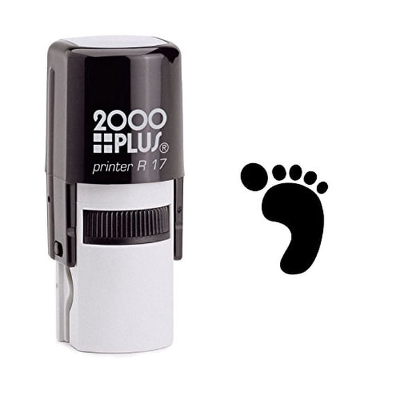 StampExpression - Baby Foot Print Self Inking Rubber Stamp - Black Ink (W-6059)