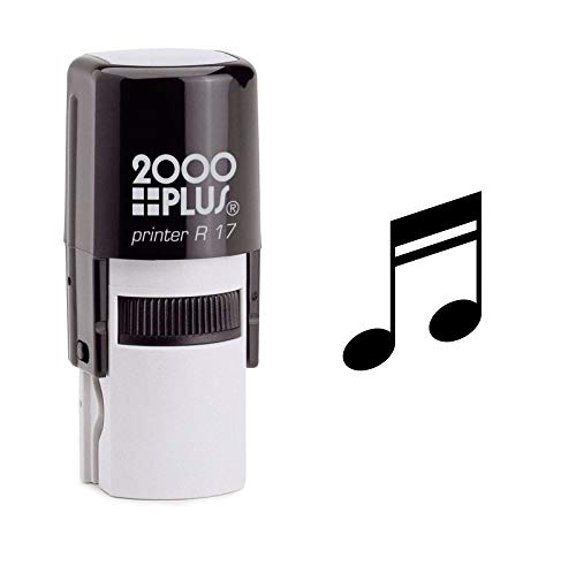 StampExpression - Beamed Musical Note Self Inking Rubber Stamp - Black Ink (W-6926)