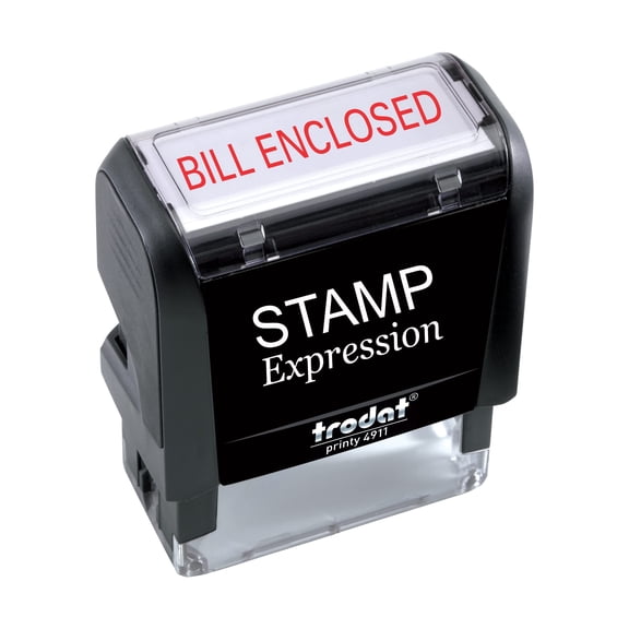StampExpression - Bill Enclosed Office Self Inking Rubber Stamp - Red Ink (A-5229)