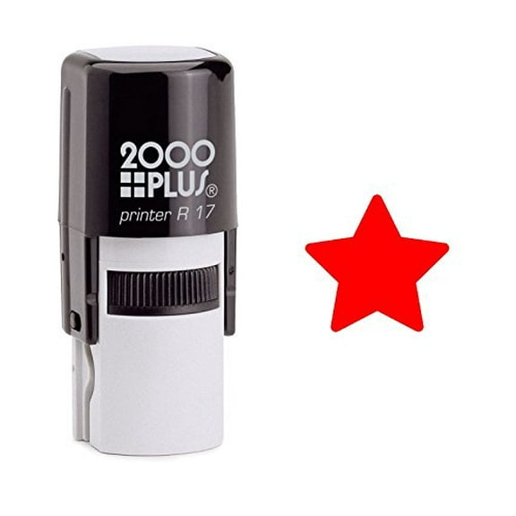 StampExpression - Bright Red Star Self Inking Rubber Stamp - Red Ink (W-6051)