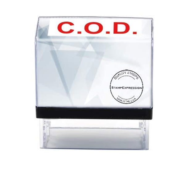 StampExpression - C.O.D. Office Self Inking Rubber Stamp - Red Ink (A-5435)