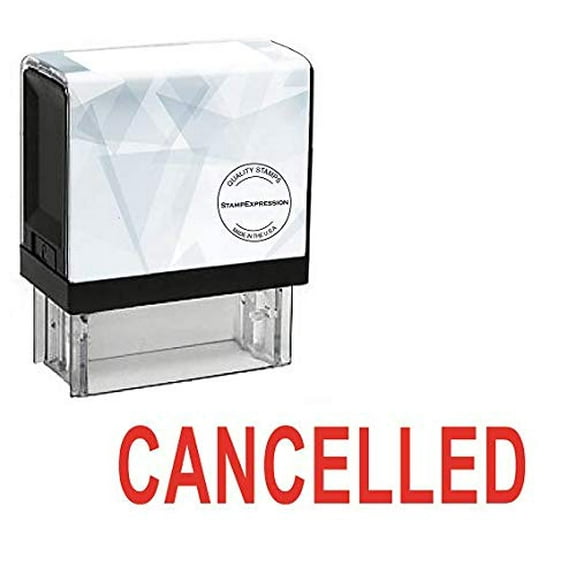 StampExpression - Cancelled Office Self Inking Rubber Stamp - Red Ink (A-5015)