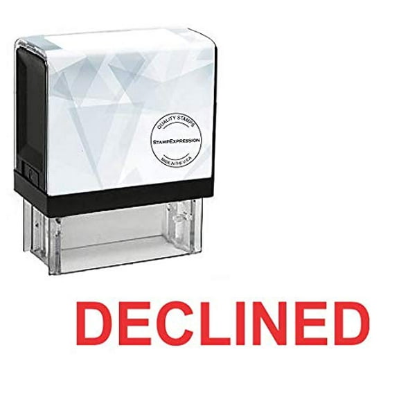 StampExpression - Capitalized DECLINED Office Self Inking Rubber Stamp - Red Ink (A-5257)