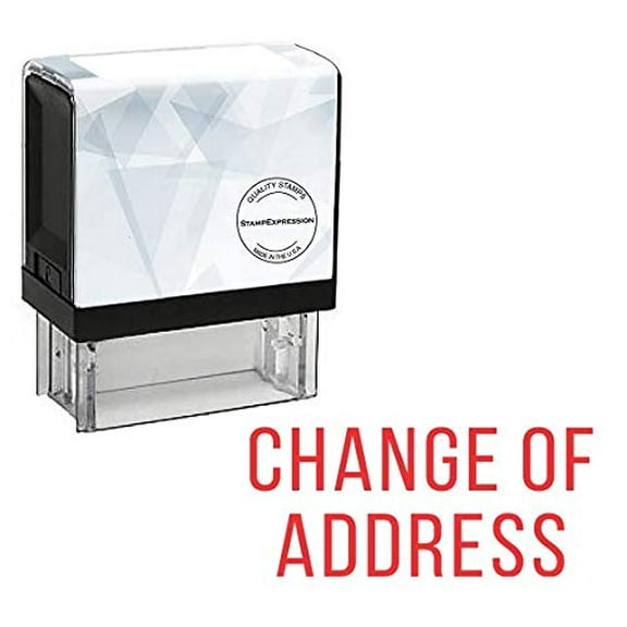 StampExpression - Change of Address Office Self Inking Rubber Stamp - Red Ink (A-5675)
