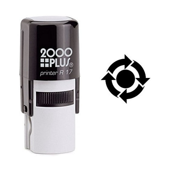 StampExpression - Circling Arrows Self Inking Rubber Stamp - Black Ink (W-6451)