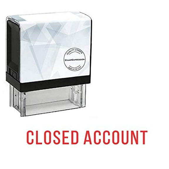 StampExpression - Closed Account Office Self Inking Rubber Stamp - Red Ink (A-5681)