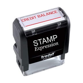 StampExpression - Credit Balance with line Office Self Inking Rubber Stamp - Red Ink (A-5468)