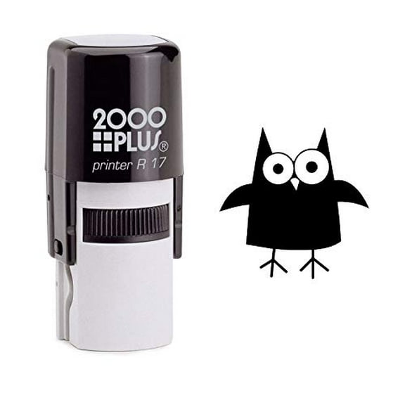 StampExpression - Curious Baby Owl Self Inking Rubber Stamp - Black Ink (W-6895)