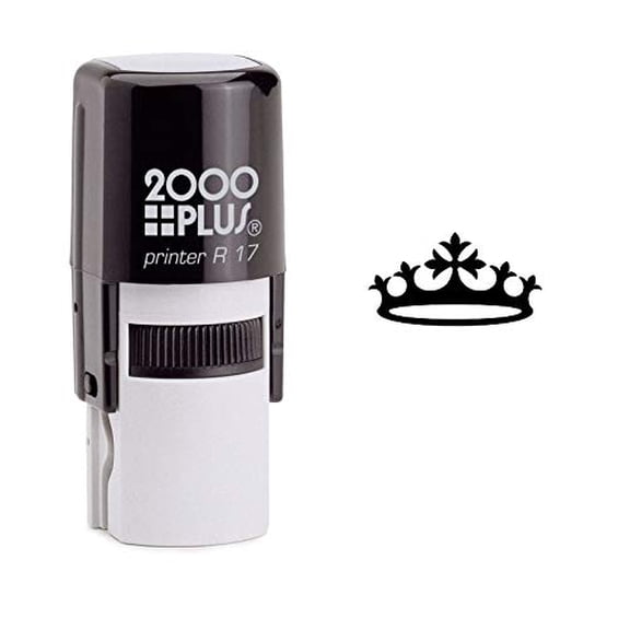 StampExpression - Dainty Crown Self Inking Rubber Stamp - Black Ink (W-6521)