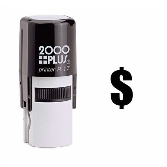 StampExpression - Dollar Sign Currency Self Inking Rubber Stamp - Black Ink (W-6356)