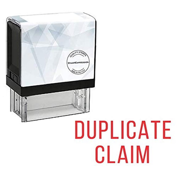 StampExpression - Duplicate Claim Office Self Inking Rubber Stamp - Red Ink (A-5275)