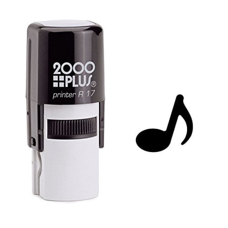StampExpression - Eighth Musical Note Self Inking Rubber Stamp - Black Ink (W-6233)