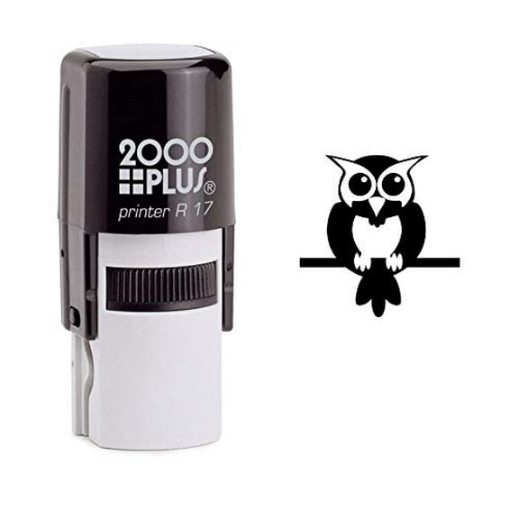 StampExpression - Elder Owl Self Inking Rubber Stamp - Black Ink (W-6889)