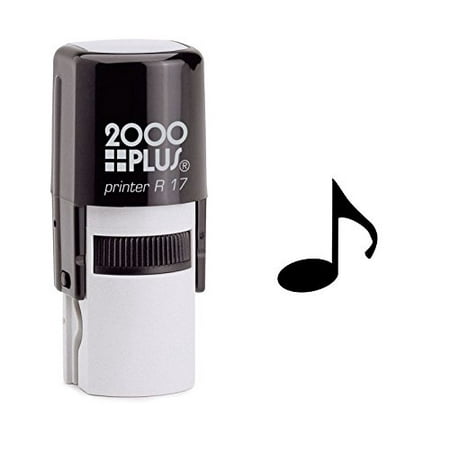 StampExpression - Elegant Eighth Musical Note Self Inking Rubber Stamp - Black Ink (W-6227)