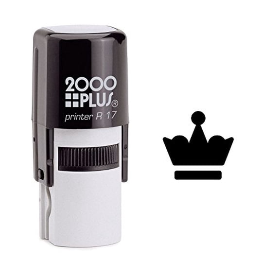StampExpression - Elegant Queen's Crown Chess Piece Self Inking Rubber Stamp - Black Ink (W-6360)