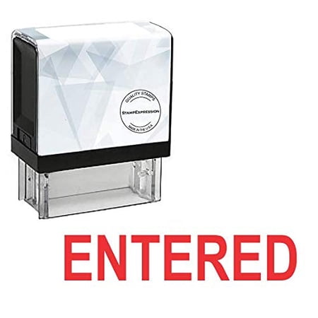 StampExpression - Entered Office Self Inking Rubber Stamp - Red Ink (A-5278)