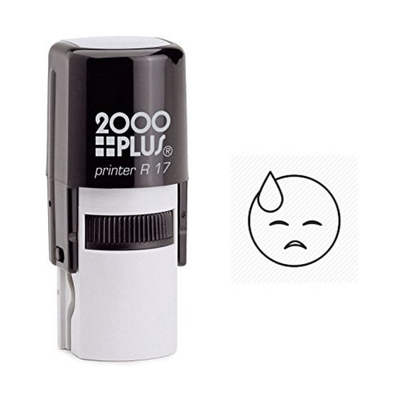 StampExpression - Exhausted Face Emoji Self Inking Rubber Stamp - Black Ink (W-6412)