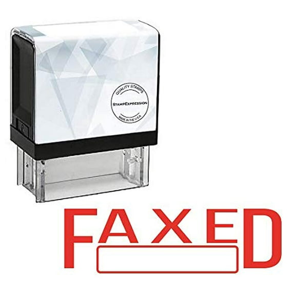 StampExpression - Faxed Office Self Inking Rubber Stamp - Red Ink (A-5077)